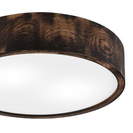 Taklampa OAK SMOKY 2xE27/15W/230V Ø 37,5 cm ek/mörkbrun