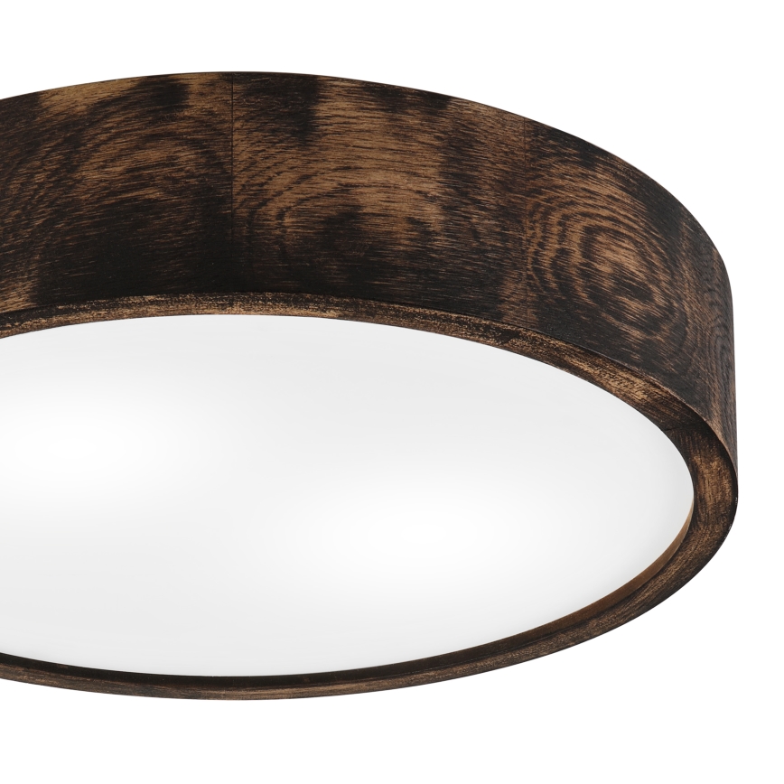 Taklampa OAK SMOKY 2xE27/15W/230V Ø 37,5 cm ek/mörkbrun