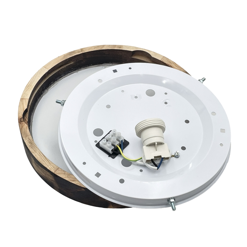 Taklampa OAK SMOKY SLIM 1xE27/15W/230V, Ø 27 cm, ek/mörkbrun