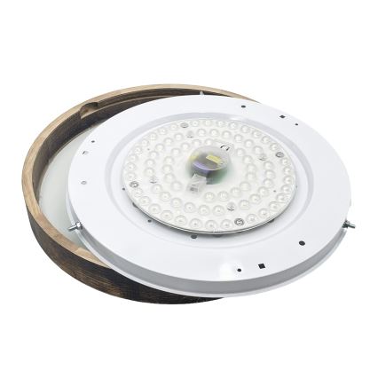 Taklampa OAK SMOKY SLIM 3xE27/15W/230V Ø 47 cm ek/mörkbrun