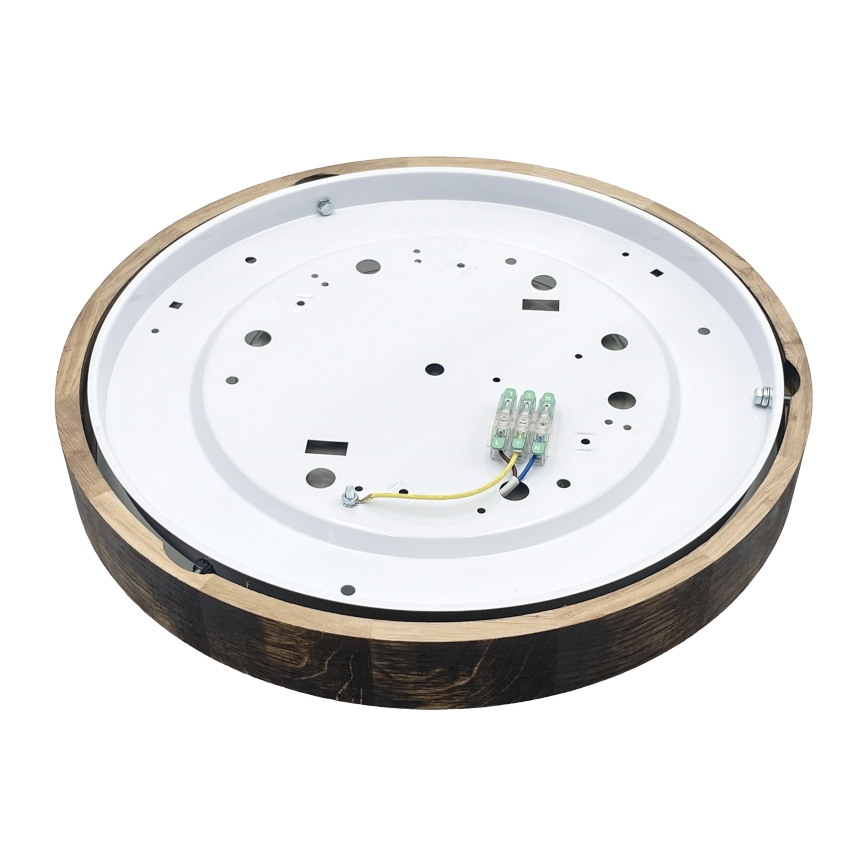 Taklampa OAK SMOKY SLIM 3xE27/15W/230V Ø 47 cm ek/mörkbrun