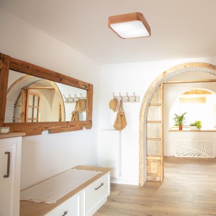 Taklampa OAK SQUARE 2xE27/15W/230V 35x35 cm ek