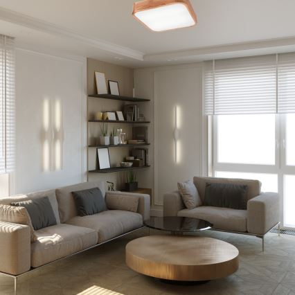 Taklampa OAK SQUARE 4xE27/15W/230V 45x45 cm ek