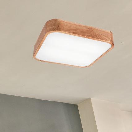 Taklampa OAK SQUARE 4xE27/15W/230V 45x45 cm ek