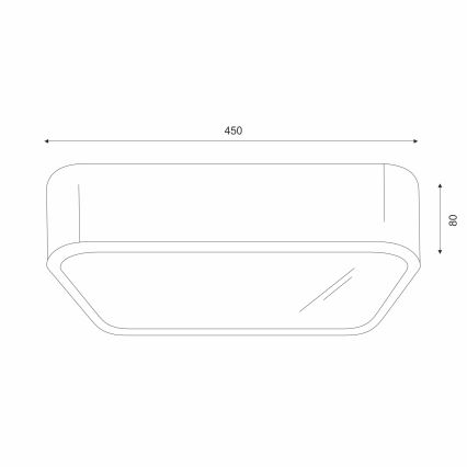 Taklampa OAK SQUARE 4xE27/15W/230V 45x45 cm ek