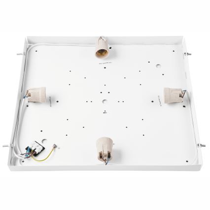 Taklampa OAK SQUARE 4xE27/15W/230V 48x48 cm ek/svart