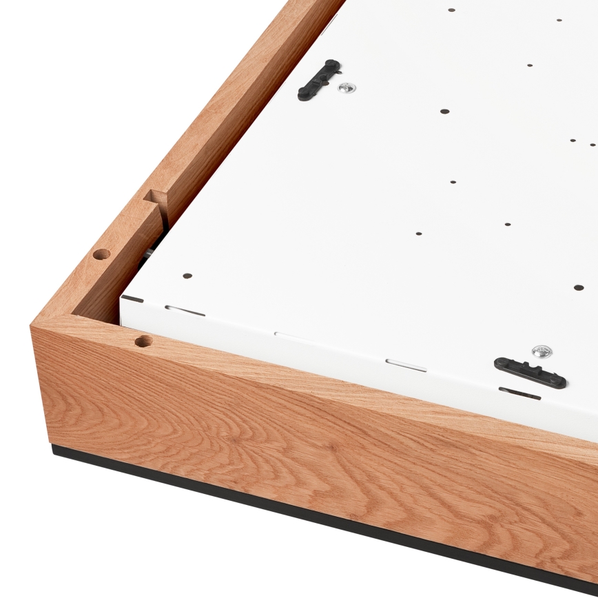 Taklampa OAK SQUARE 4xE27/15W/230V 48x48 cm ek/svart