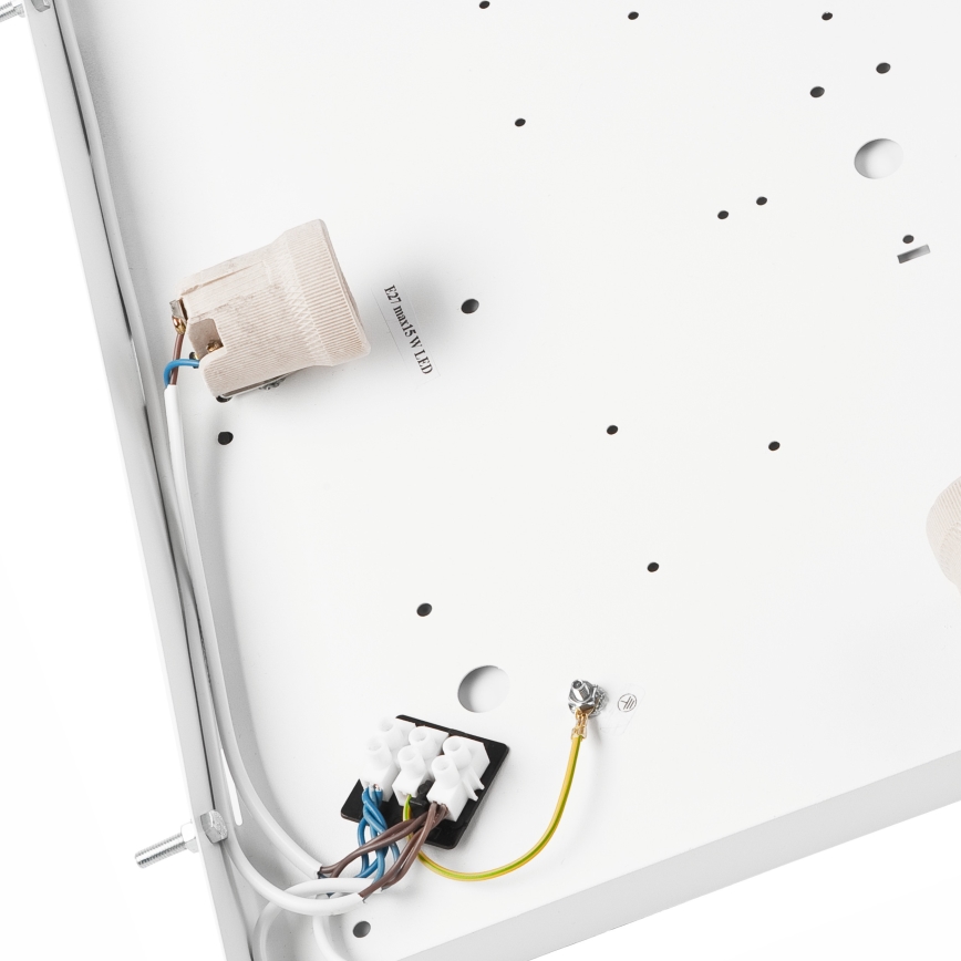 Taklampa OAK SQUARE 4xE27/15W/230V 48x48 cm ek/svart