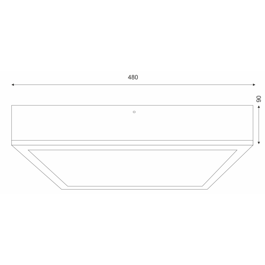 Taklampa OAK SQUARE 4xE27/15W/230V 48x48 cm ek/svart