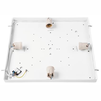 Taklampa OAK SQUARE 4xE27/15W/230V 48x48 cm ek/vit