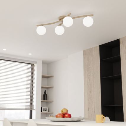 Taklampa OPUS 4xE14/10W/230V beige/vit