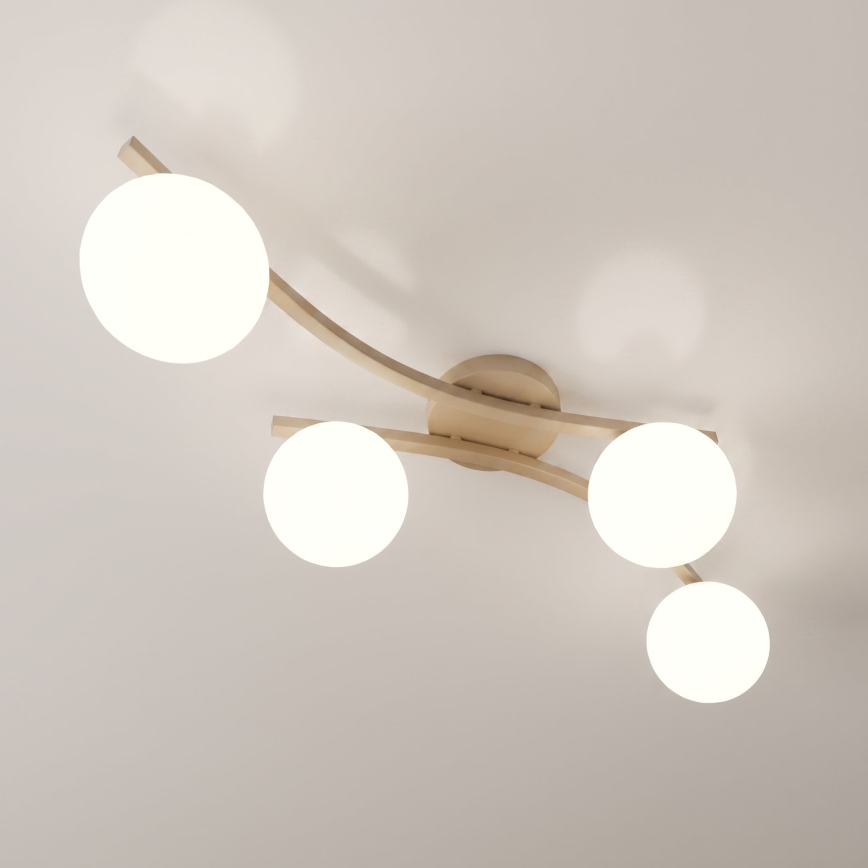 Taklampa OPUS 4xE14/10W/230V beige/vit