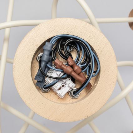 Taklampa OXFORD 5xE27/15W/230V furu/krämvit