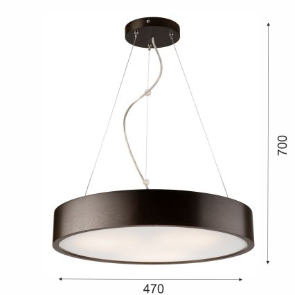 Taklampa med lina 3xE27/60W/230V Ø 47 cm, tall