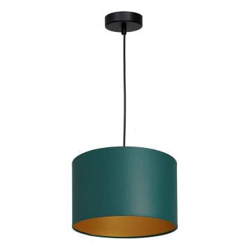 Taklampa på kabel ARDEN 1xE27/60W/230V Ø 25 cm grön/guld