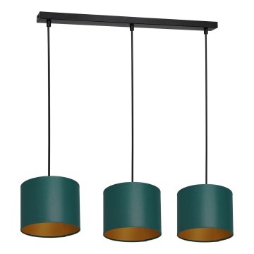 Taklampa på kabel ARDEN 3xE27/60W/230V grön/guld