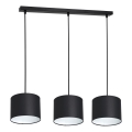 Taklampa på kabel ARDEN 3xE27/60W/230V svart/vit