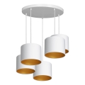 Taklampa på kabel ARDEN 5xE27/60W/230V vit/guld