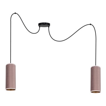 Taklampa på kabel AVALO 2xE27/60W/230V spindel rosa/koppar