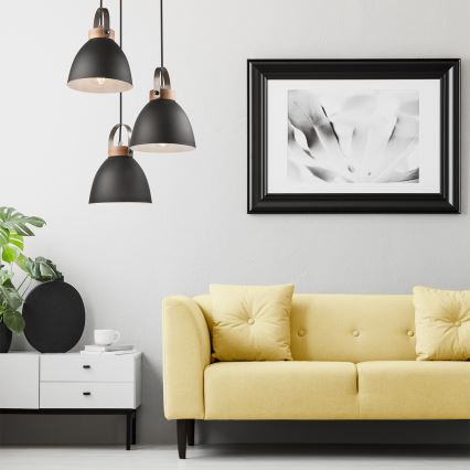 Taklampa på kabel DANIELLE 3xE27/60W/230V bok