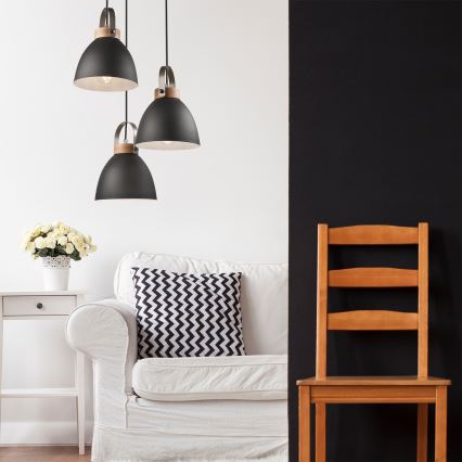 Taklampa på kabel DANIELLE 3xE27/60W/230V bok