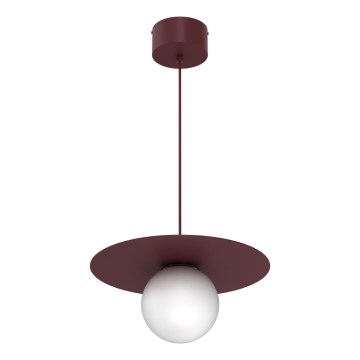 Taklampa på kabel FLAT 1xE27/15W/230V bordeaux
