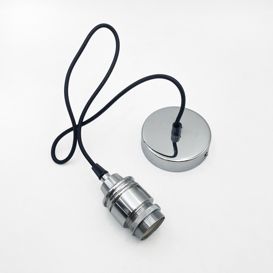 Taklampa på kabel JULL 1xE27/15W/230V polerad krom/klar