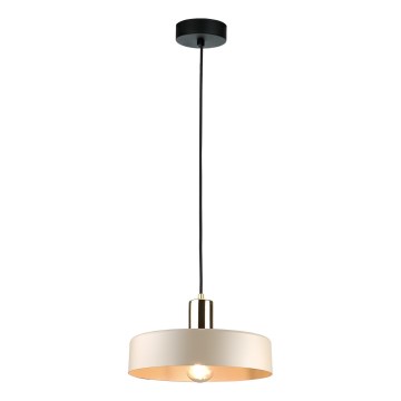 Taklampa på kabel LATTE 1xE27/60W/230V beige/svart/blank krom