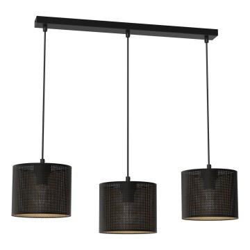 Taklampa på kabel LOFT SHADE 3xE27/60W/230V svart/guld