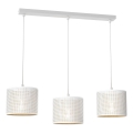 Taklampa på kabel LOFT SHADE 3xE27/60W/230V vit/guld