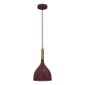 Taklampa på kabel NOAK 1xE27/15W/230V vinröd