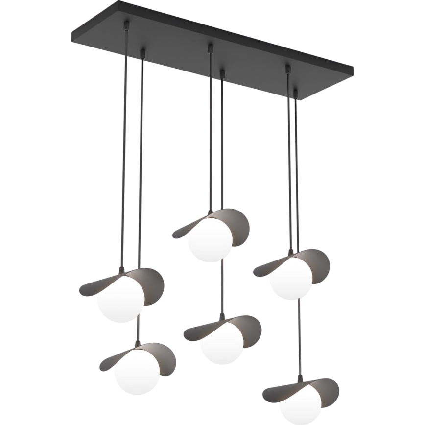 Taklampa på kabel RITUAL 6xG9/8W/230V svart