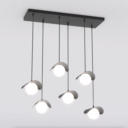 Taklampa på kabel RITUAL 6xG9/8W/230V svart