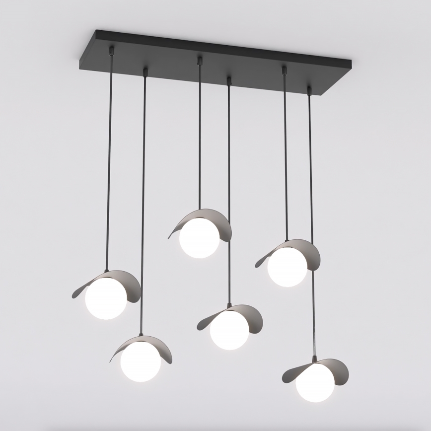 Taklampa på kabel RITUAL 6xG9/8W/230V svart
