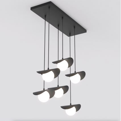 Taklampa på kabel RITUAL 6xG9/8W/230V svart
