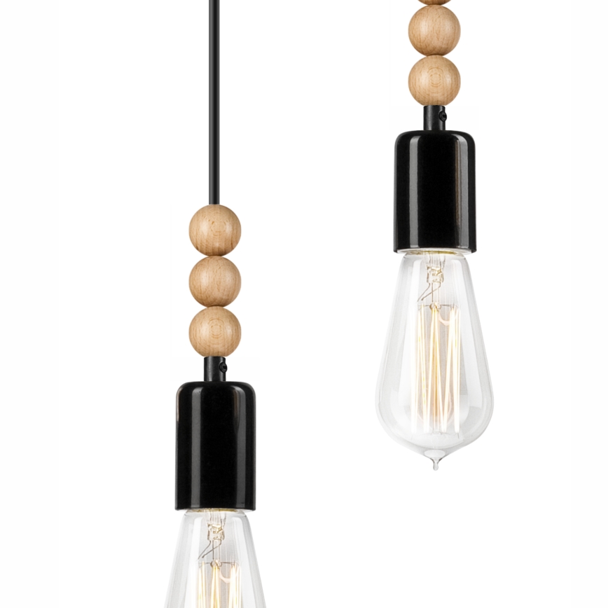 Taklampa på kabel SIMON 3xE27/60W/230V bok