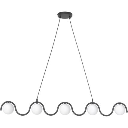 Taklampa på kabel SINUS 5xG9/8W/230V svart