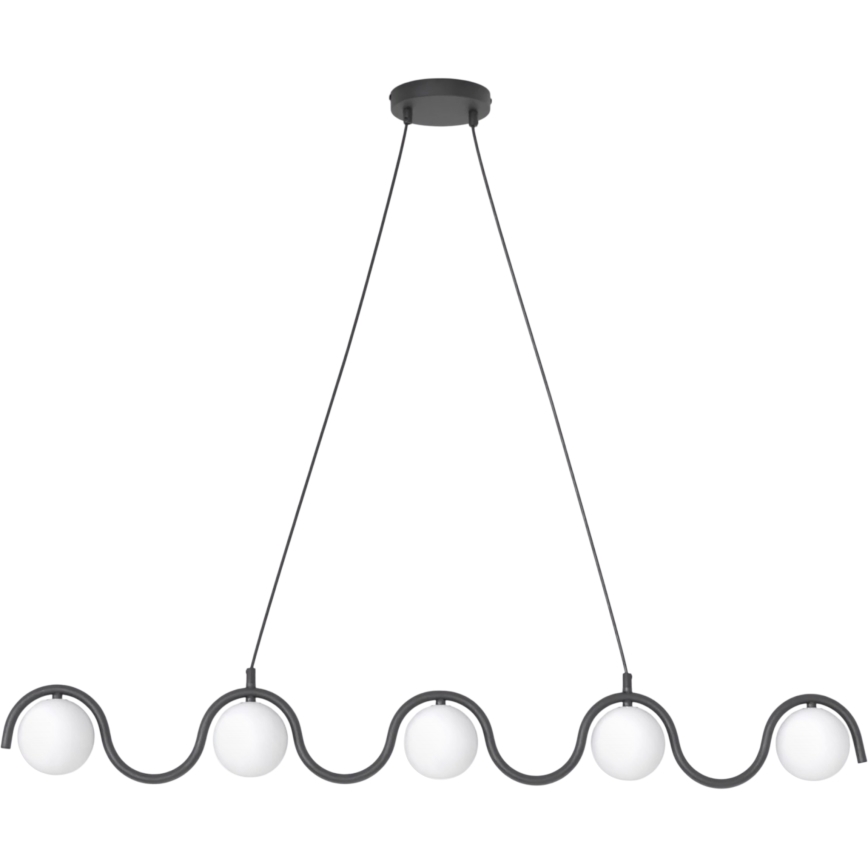 Taklampa på kabel SINUS 5xG9/8W/230V svart
