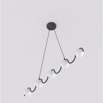 Taklampa på kabel SINUS 5xG9/8W/230V svart