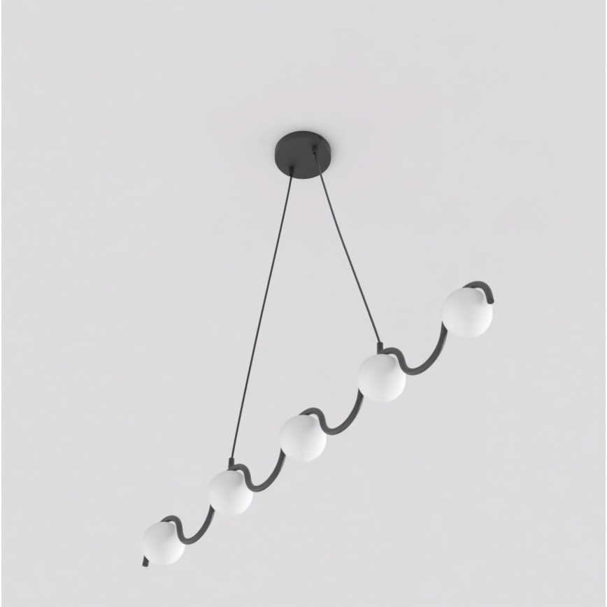 Taklampa på kabel SINUS 5xG9/8W/230V svart