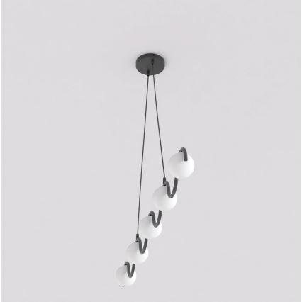 Taklampa på kabel SINUS 5xG9/8W/230V svart