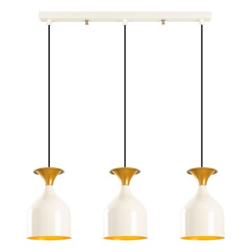 Taklampa på kabel SIVANI 3xE27/40W/230V vit/koppar