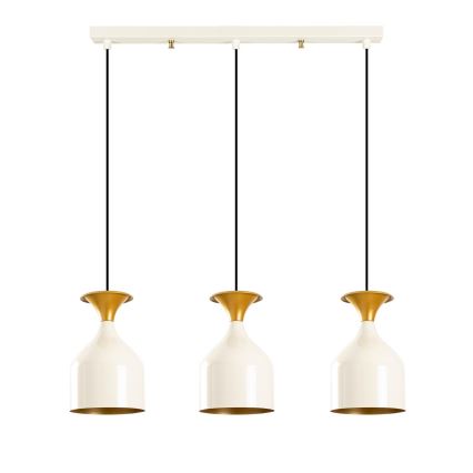 Taklampa på kabel SIVANI 3xE27/40W/230V vit/koppar