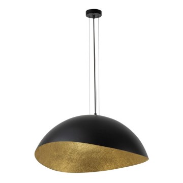 Taklampa på kabel SOLARIS 1xE27/60W/230V Ø 48 cm svart/guld