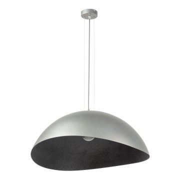 Taklampa på kabel SOLARIS 1xE27/60W/230V Ø 89 cm silver/svart