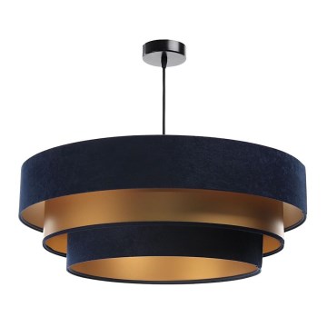 Taklampa på kabel TRINITI 1xE27/60W/230V blå/guld