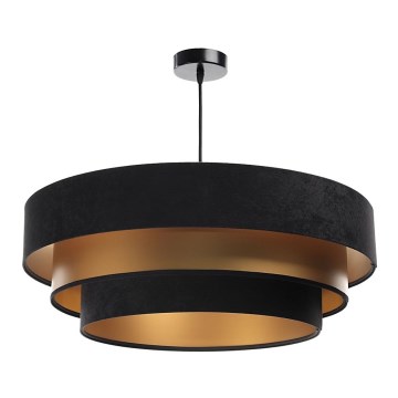 Taklampa på kabel TRINITI 1xE27/60W/230V svart/guld