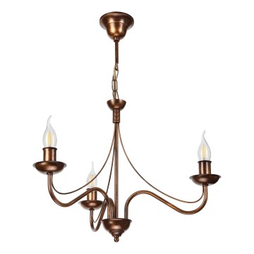 Taklampa på kedja ANTON 3xE14/15W/230V, brons