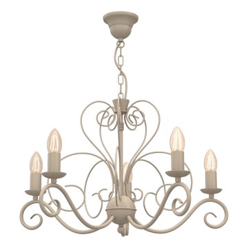 Taklampa på kedja MAURO 5xE14/15W/230V beige