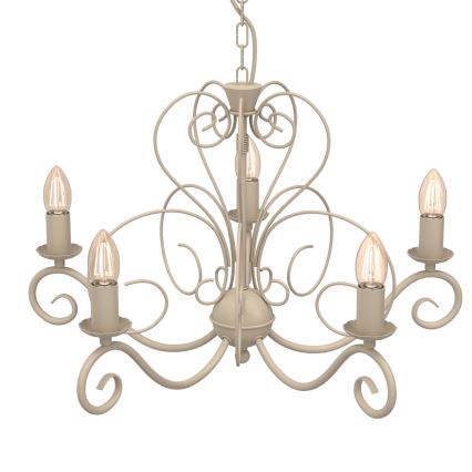 Taklampa på kedja MAURO 5xE14/15W/230V beige